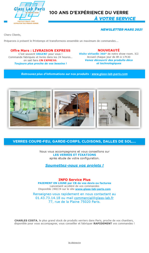 GlassLabParisNewsletterMars2021 Glass Lab Paris Produits